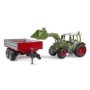 Bruder tractor Fendt Vario 211 cu incarcator frontal si remorca
